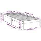 vidaXL okvir kreveta bez madraca bijeli 80x200 cm od borovine | shoptok.hr