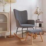  The Living Store Gugalni stol s stolčkom temno sivo blago - Gugalni Stol S Stolčkom, (21500492) | Shoptok.si