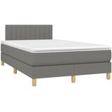vidaXL Box spring postelja z vzmetnico temno siva 120x190 cm blago, (21112305) | Shoptok.si