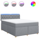  Krevet box spring s madracem svjetlosiva 160x200 cm tkanina | shoptok.hr