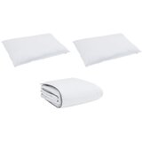 vidaXL Komplet odej z blazino 3 pcs Bela Mikrofibra in bombaž, (5000065058) | Shoptok.si