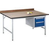 RAU Delovna miza, nastavljiva po višini, 760 - 1080 mm, masivna plošča iz bukovine, ŠxG 2000 x 800 mm, svetlo siva | Shoptok.si