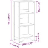  Regal za knjige crni 50 x 31 x 106 cm od konstruiranog drva | shoptok.hr