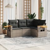 Maison Chic Seti vrtnega pohištva - Vrtna garnitura - Vrtni pohištvo set 4-delna z blazinami siv poli ratan, (21818958) | Shoptok.si