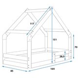 Molarem Home Drveni dječji krevet House 2 - bukva - 160x80 cm | shoptok.hr