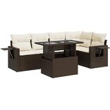  6-dijelni set vrtnih sofa od poliratana s jastucima smeđi | shoptok.hr