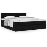 vidaXL Otomanski posteljni okvir z vzmetnico črn 200x200 cm blago | Shoptok.si
