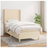  Box spring postelja z vzmetnico krem 90x190 cm blago | Shoptok.si