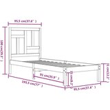  Okvir za krevet od masivne borovine 90x190 cm 3FT jednokrevetni | shoptok.hr