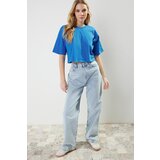 Trendyol Saks Limited Edition 100% Cotton Crop Knitted T-Shirt Cene