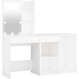 vidaXL LED toaletna mizica z omarico bel inženirski les, (20818179) Cene