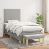 The Living Store Box spring postelja z vzmetnico svetlo siva 80x200 cm blago - Box Spring Postelja, (21503556) Cene