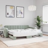 vidaXL Izvlečna dnevna postelja svetlo siva 80x200 cm žamet Cene