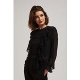 Marisse Black Long-Sleeved Ruffled Shirt Cene