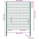  Ogradni panel sa stupovima od željeza 176,5 x 200 cm zelene boje | Eponuda.com