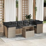 Maison Chic Seti vrtnega pohištva - Vrtna garnitura - Vrtni pohištvo set 8-delna z blazinami sv. siv poli ratan, (21800293) | Shoptok.si