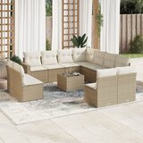 Maison Chic Seti vrtnega pohištva - Vrtna garnitura - Vrtni pohištvo set 12-delna z blazinami bež poli ratan, (21811365) | Shoptok.si
