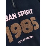 Sinsay Pamučna majica half-zip s natpisom Slike