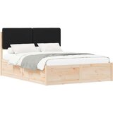  Krevetni okvir s tapiciranim uzglavljem Crna 150 x 200 cm | shoptok.hr