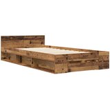  Okvir kreveta s pohranom s ladicama Staro drvo 80 x 200 cm | shoptok.hr