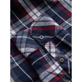 Ombre Men's checkered flannel shirt with pockets - navy blue and red | Eponuda.ba