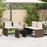 4-dijelni set vrtnih sofa od poliratana s jastucima smeđi | shoptok.hr