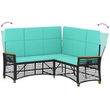  Vrtni set sofe za opuštanje Crna i Tirkizna 164 x 164 x 112 cm | shoptok.hr