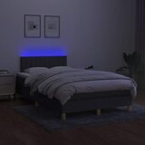 Krevet box spring s madracem LED tamnosivi 120 x 190 cm tkanina | Eponuda.ba