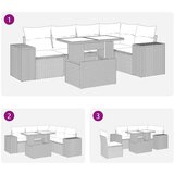  6-dijelni set vrtnih sofa s jastucima bež od poliratana | shoptok.hr