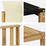  Set vanjskih sofa 8 kom. Bijela i krem Čvrsto drvo akacije | shoptok.hr