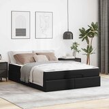 vidaXL Posteljni okvir z vzmetnico Drugo Črna 140 x 200 cm Umetna koža | Shoptok.si