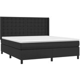  Box spring postelja z vzmetnico črn 180x200 cm umetno usnje, (20788939) | Shoptok.si