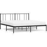  Metalni okvir krevet bez madraca s podnožjem crni 180x200 cm | shoptok.hr