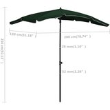  Vrtni suncobran sa stupom 200 x 130 cm zeleni | shoptok.hr