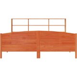  Knjižna postelja brez vzmetnice vošč. rjava 200x200 cm borovina, (21608008) | Shoptok.si