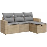  4-dijelni set vrtnih sofa s jastucima bež od poliratana | shoptok.hr