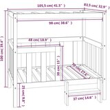  Krevet za pse sivi 105 5 x 83 5 x 100 cm od masivne borovine | shoptok.hr