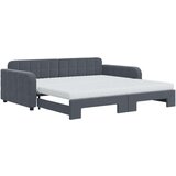 vidaXL Dnevni krevet na razvlačenje tamnosivi 100x200 cm baršunasti | shoptok.hr