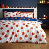 Catherine Lansfield Modra/oranžna posteljnina za zakonsko posteljo 200x200 cm Halloween Pumpkins – | Shoptok.si