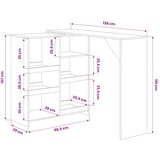  Barski stol s pomičnom policom bijeli 138 x 39 x 110 cm | Eponuda.com