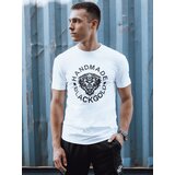 DStreet T-shirt męski z nadrukiem biały | Shoptok.si