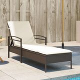  Ležalnik z blazino rjav 63x200x81 cm poli ratan | Shoptok.si
