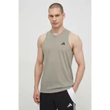 Adidas Kratka majica za vadbo Training Essentials zelena barva