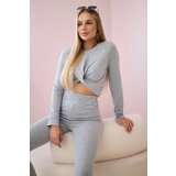 Kesi Set with ruffles on a gray blouse | shoptok.hr