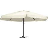 vidaXL Vrtni suncobran s aluminijskom šipkom 600 cm pješčano bijeli | shoptok.hr