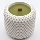  Svijeća Mozaik - Bijela / Maslinasto Zelena / Green Leaf KP40282 | Shoptok.si