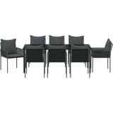  Vrtni set za objed 9 kom. Crna i Siva PE ratan | shoptok.hr
