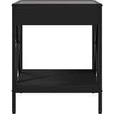  Noćni ormarić s beskonačnim LED svjetlima crni 40x40x49 cm | shoptok.hr