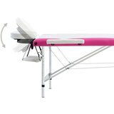  stol za masažu s 3 zone aluminijski bijelo-ružičasti | shoptok.hr