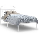 Maison Chic Kovinski Posteljni okvir - Enojna postelja - Postelja za odrasle z vzglavjem bel 90x190 cm, (21694741) | Shoptok.si